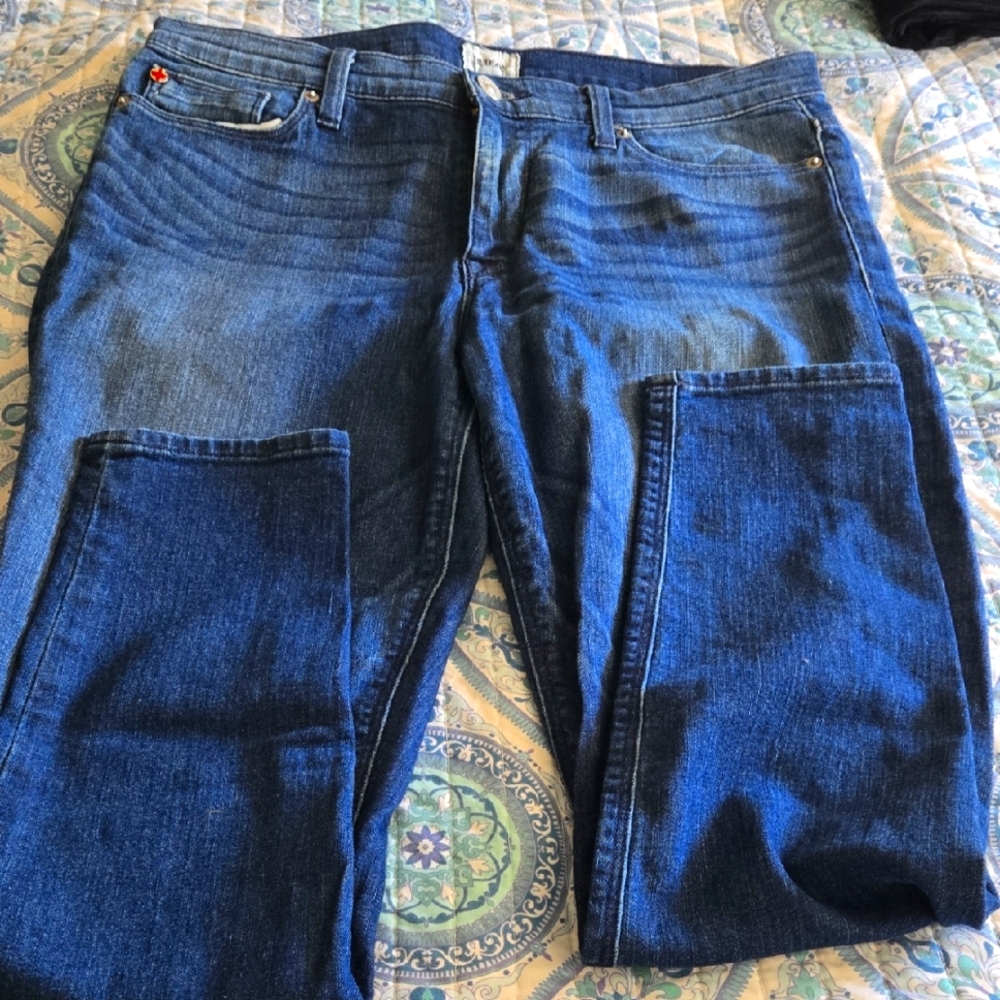 Women's HUDSON Midrise Nico Super Skinny Ankle Blue Jeans Size 30